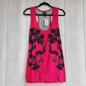 Teenage Runaway Pink Double Skull Tank NWT